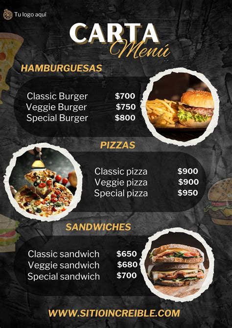 Ilustración de un menú de restaurante con viñetas médicas.