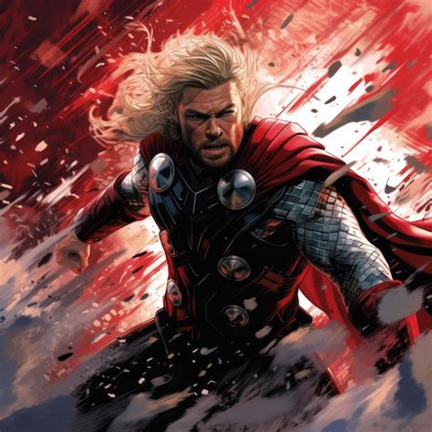 Ilustración de tres versiones de Thor luchando contra Gorr