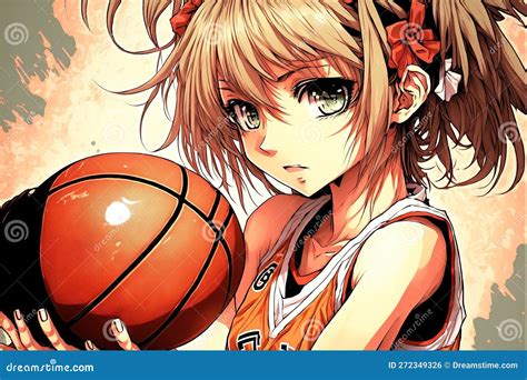 Ilustración de personajes de anime jugando baloncesto