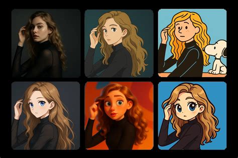 Comparativa visual de diferentes estilos de caricaturas creadas con IA