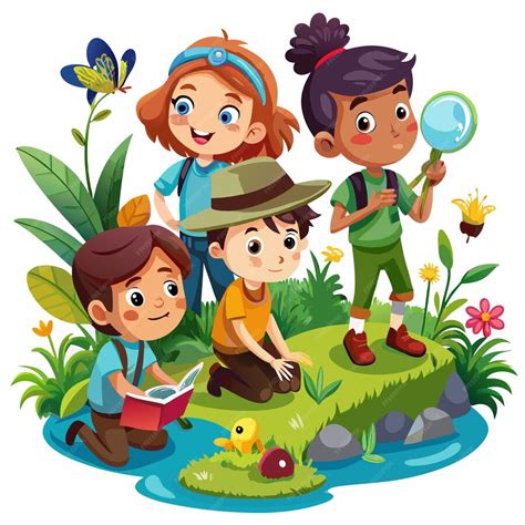 Ilustración de Penss observando la naturaleza