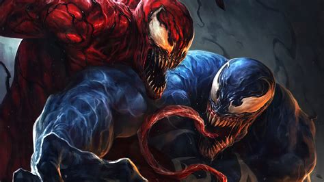 Ilustración de Venom enfrentándose a Carnage