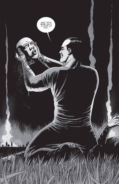 Negan con la cabeza de Alpha