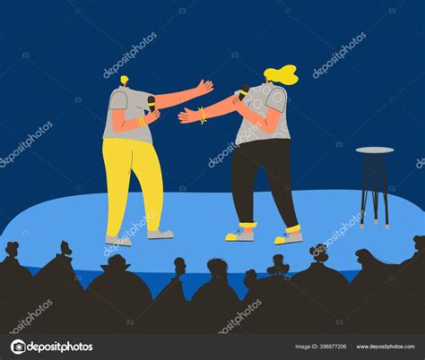 Comediantes actuando en un escenario