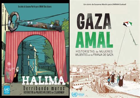 collage de portadas de Gaza Amal y Halima
