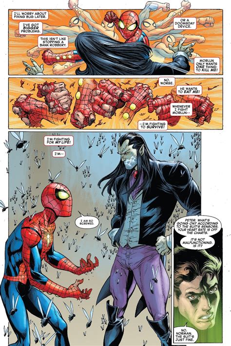 Ilustración de Spider-Man luchando contra Morlun