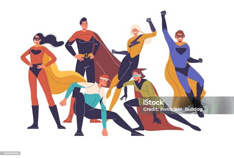 Ilustración de personajes de cómics diversos