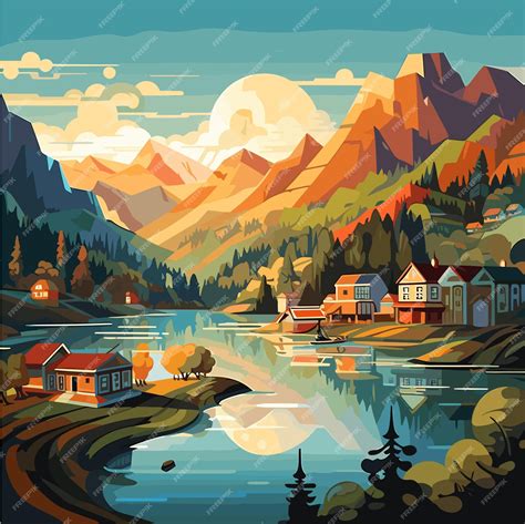 Ilustración de un pueblo en Alaska rodeado de vampiros