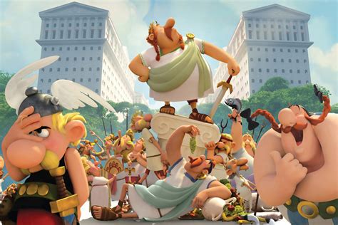 Personajes de Astérix y Obélix en una escena de la película