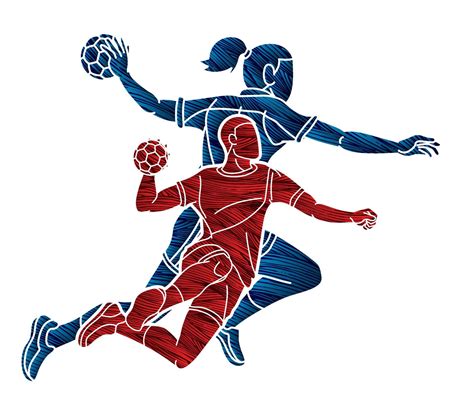 Jugadores de balonmano en acción