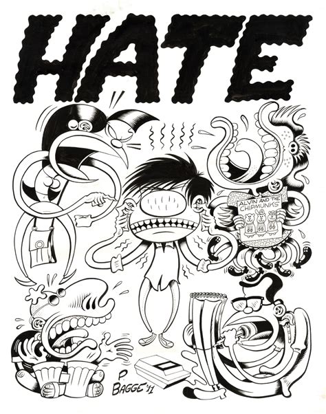 Peter Bagge dibujando cómics