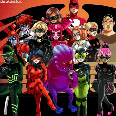 Montaje de varios villanos de Ladybug