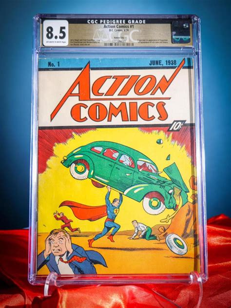 Portada del Action Comics #1 con Superman levantando un coche
