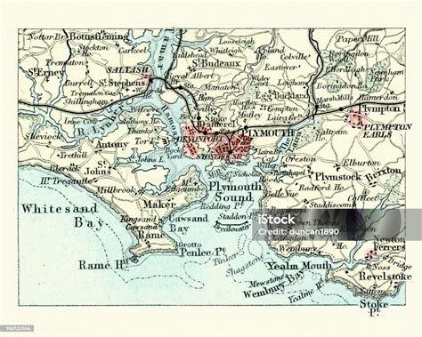 Mapa de Plymouth en el siglo XIX
