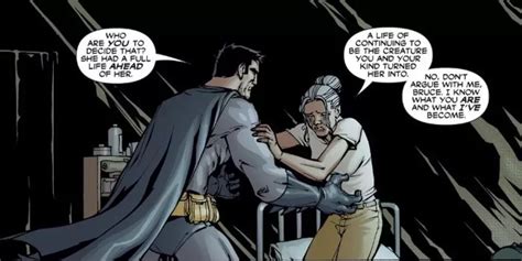 Ilustración de la Dra. Leslie Thompkins con Batman