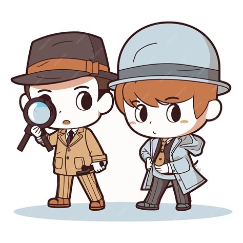 Ilustración de los cuatro detectives de diferentes épocas