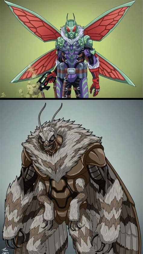 Ilustración de Killer Moth con su traje característico.