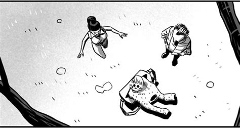 Viñeta de cómic con plano cenital