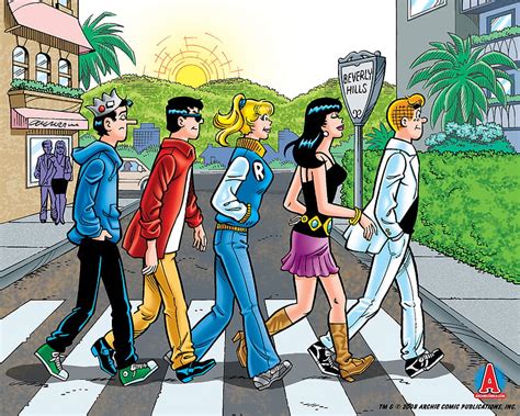 Personajes principales de Archie Comics: Archie, Betty, Veronica, Jughead y Reggie