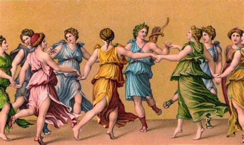 Representación de las musas y las artes griegas