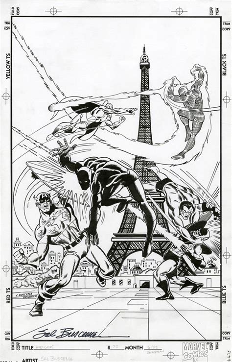 Viñeta dinámica de acción de Sal Buscema