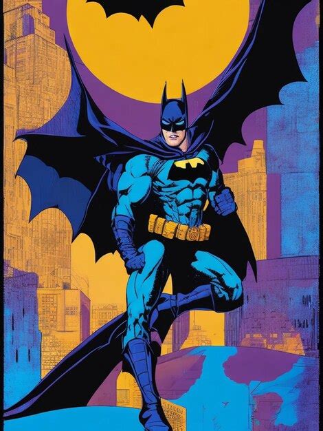Ilustración de Batman en estilo vintage