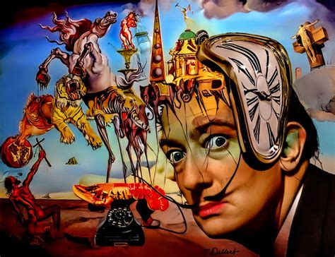 Imagen icónica de Salvador Dalí, evocando la atmósfera de sus biografías en novela gráfica