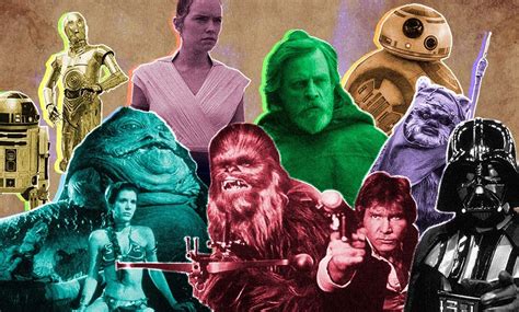 Personajes de Star Wars en la presentación