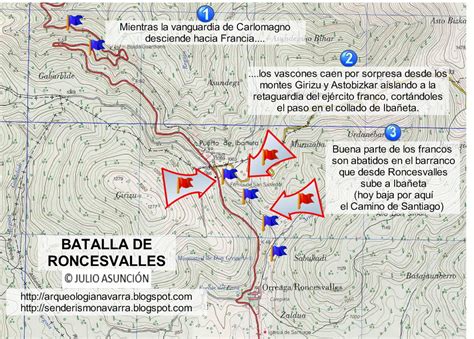 Mapa de la Batalla de Roncesvalles