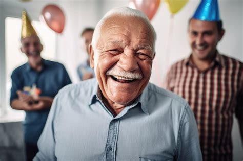hombre riendo en fiesta de cumpleaños