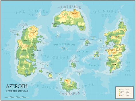 Mapa de Azeroth destacando las regiones relevantes para la historia de Legion