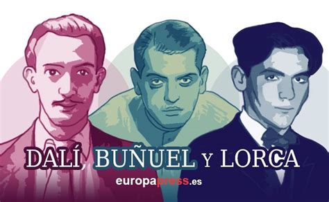 Ilustración de Lorca, Buñuel y Dalí en estilo cómic