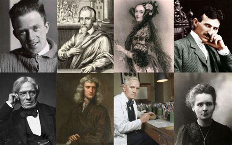 Ilustración de científicos históricos como personajes de cómic de acción