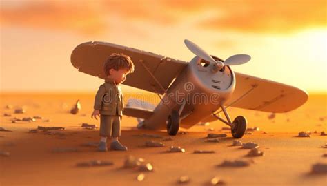 Ilustración del Principito pidiendo un cordero al aviador en el desierto.