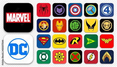 Comparativa de logos de Marvel y DC