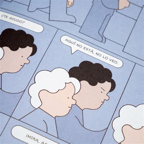 Ilustración de Nadia Hafid para 'El buen padre' mostrando el estilo minimalista y el uso del color azul