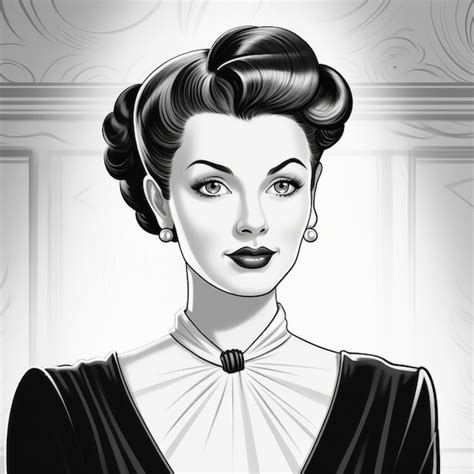 Retrato de Ella Cinders en estilo de cómic de los años 20