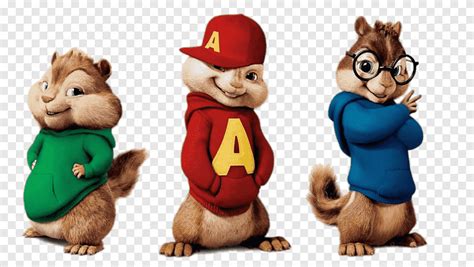Ilustración de las tres ardillas cantantes: Alvin, Simon y Theodore