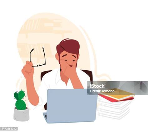 Ilustración de un personaje trabajando hasta el agotamiento
