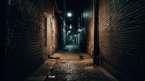 Ilustración de un callejón oscuro con sombras