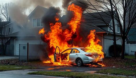 Imagen de un coche en llamas, escena inicial de la novela gráfica