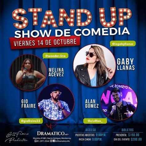 Cartelera de teatro con shows de stand up