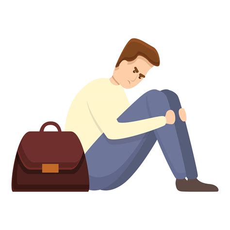 Ilustración de un joven desempleado con aspecto deprimido