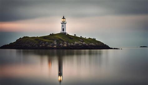 Isla remota con faro