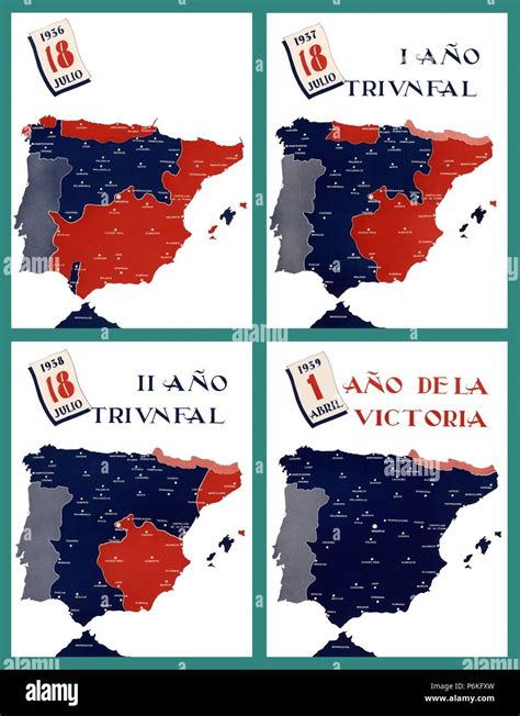 Mapa de España con la Guerra Civil