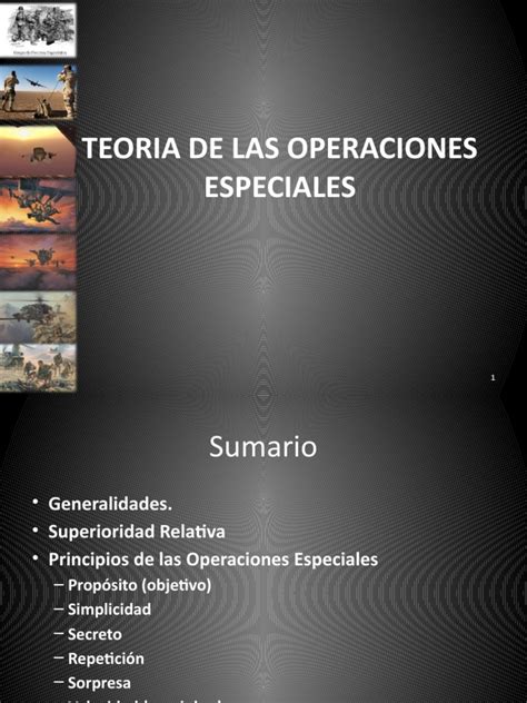Principios tácticos de las operaciones especiales