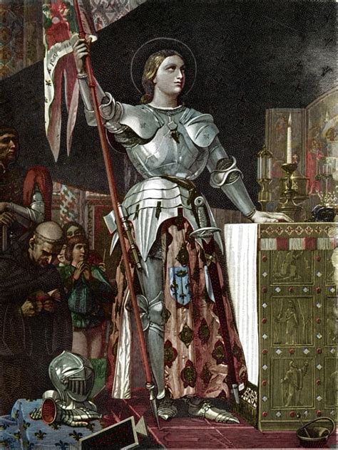 Ilustración de Juana de Arco en armadura