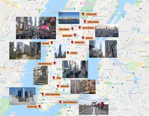 Mapa de Nueva York con lugares de interés de cómics