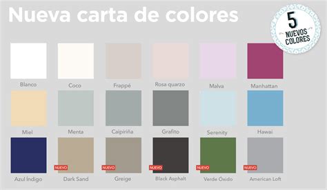 Muestras de pintura a la tiza en diferentes colores