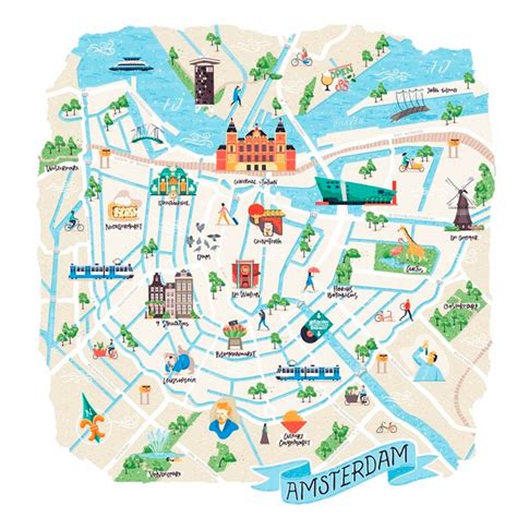 Mapa de Ámsterdam mostrando la ubicación de la Casa de Ana Frank